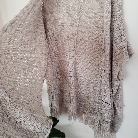 Knox Rose sequin with fringe open front oversized cardigan/wrap. Sz S - Picture 5 of 7
